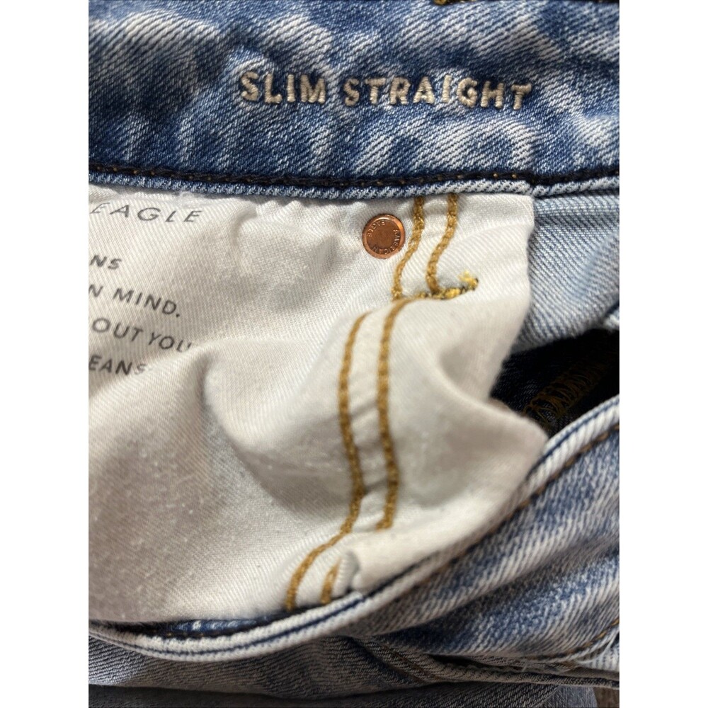 AMERICAN EAGLE AirFlex Plus Jeans Mens 32x34 Blue Stretch Slim Denim Faded - Picture 11 of 12